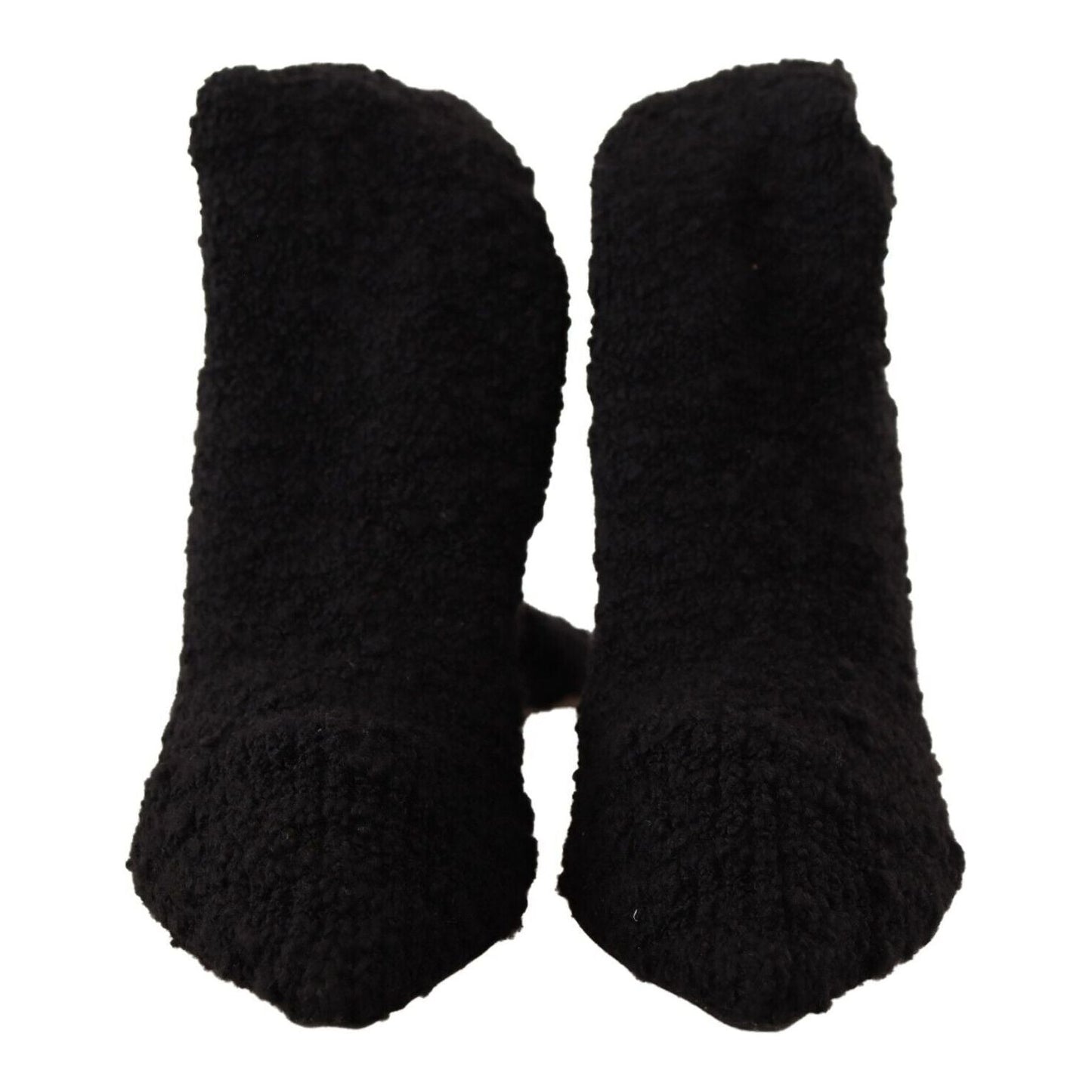 Dolce & Gabbana Black Stretch Socks Knee High Booties Shoes