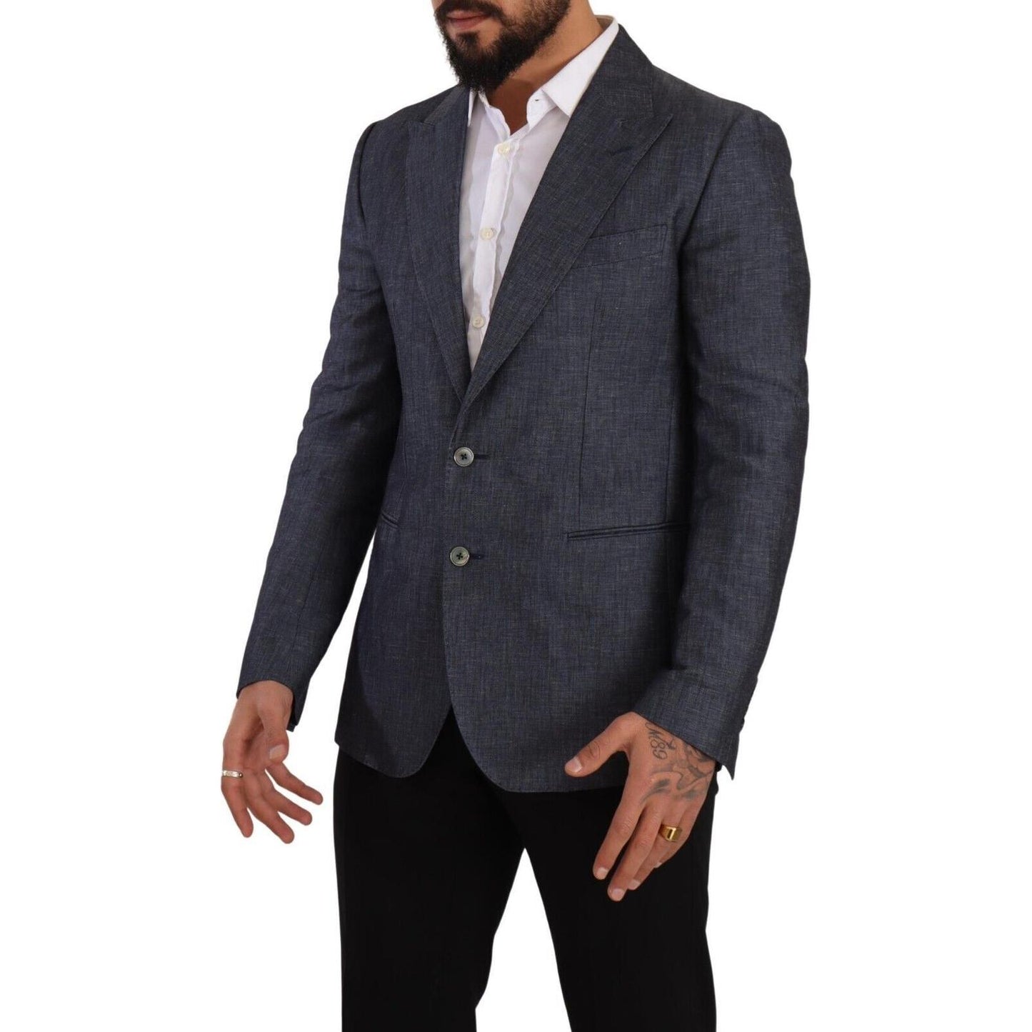 Dolce & Gabbana Elegant Slim Fit Two-Button Blue Blazer Dolce & Gabbana