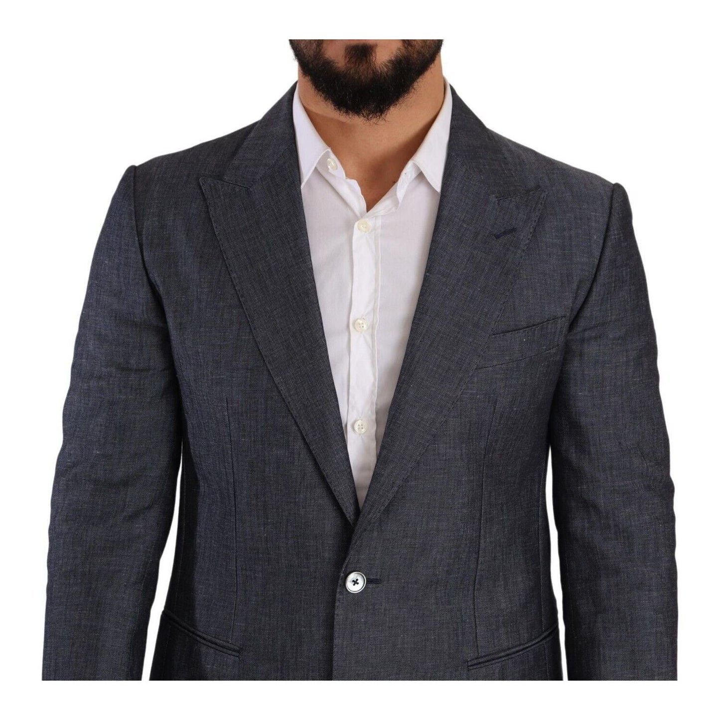 Dolce & Gabbana Elegant Slim Fit Two-Button Blue Blazer Dolce & Gabbana