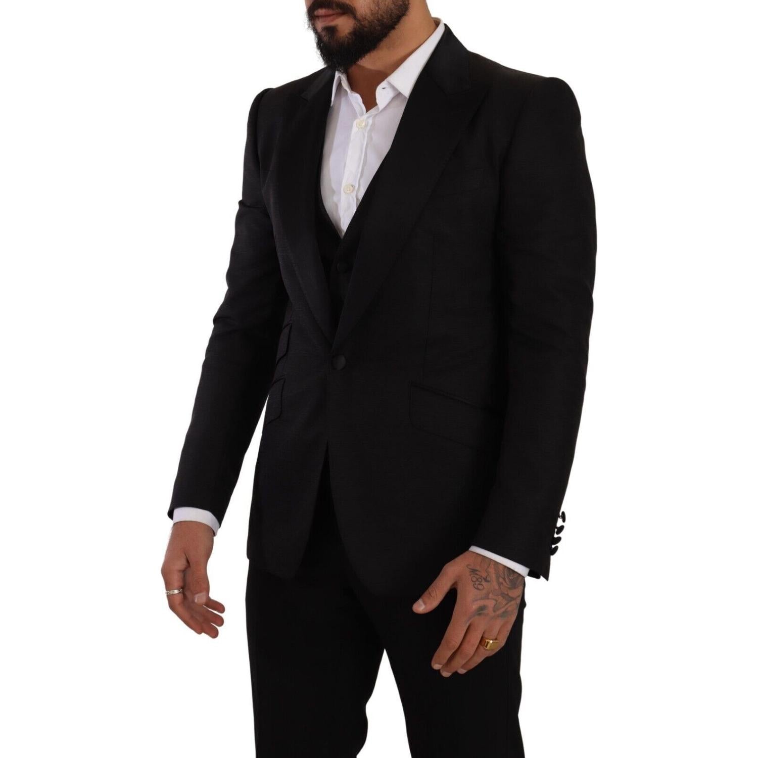 Dolce & Gabbana Black Slim Fit 2 Piece SICILIA Blazer