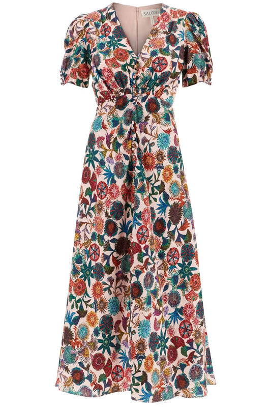 Saloni 'lea' long dress in printed silk Dresses Saloni