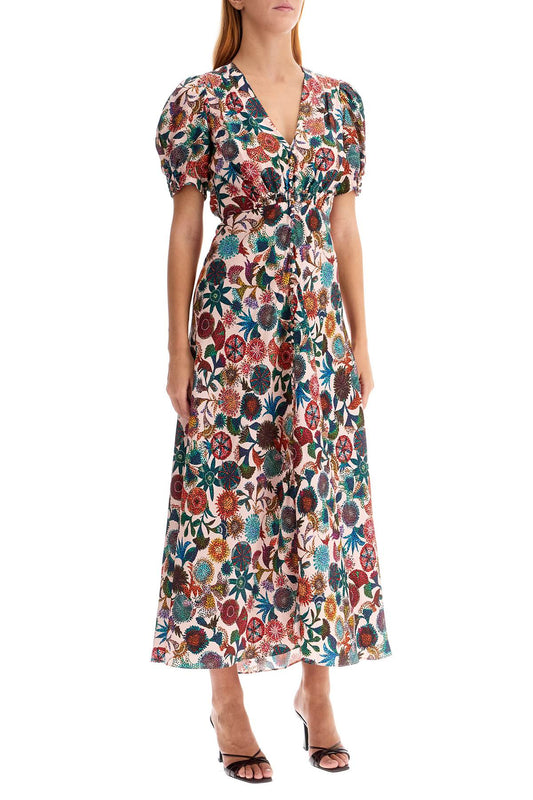 Saloni 'lea' long dress in printed silk Dresses Saloni