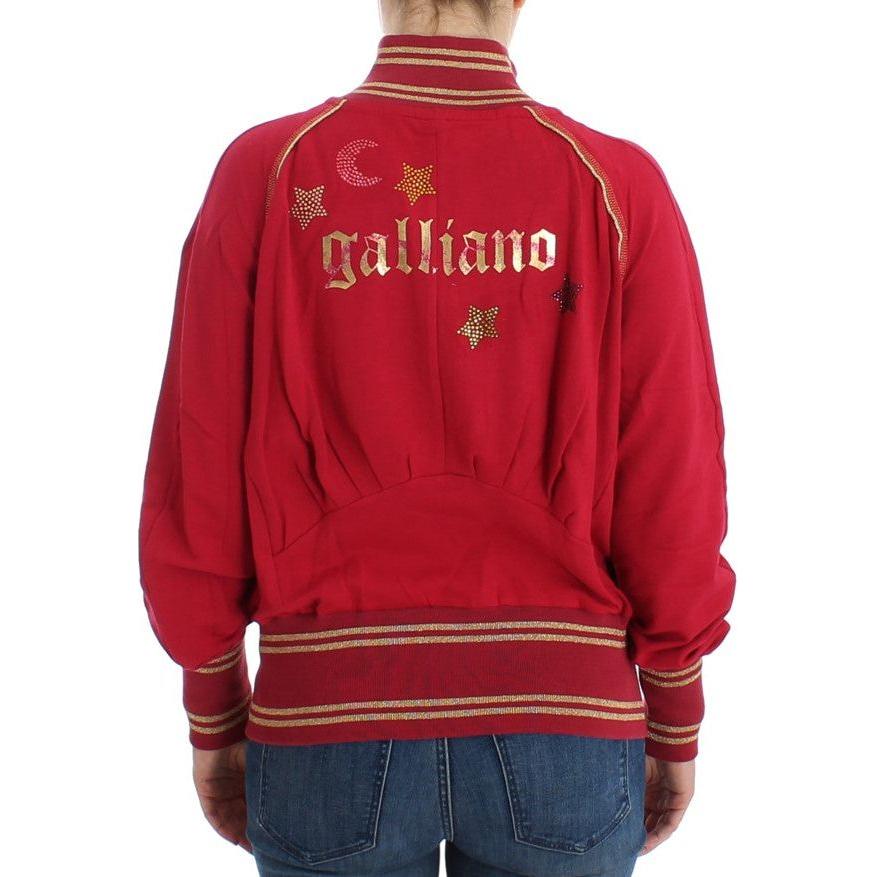 John Galliano Elegant Pink Zip Cardigan with Logo Detailing John Galliano