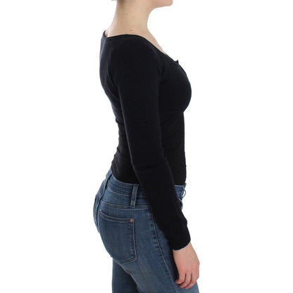 Ermanno Scervino Black Cashmere Cardigan Sweater