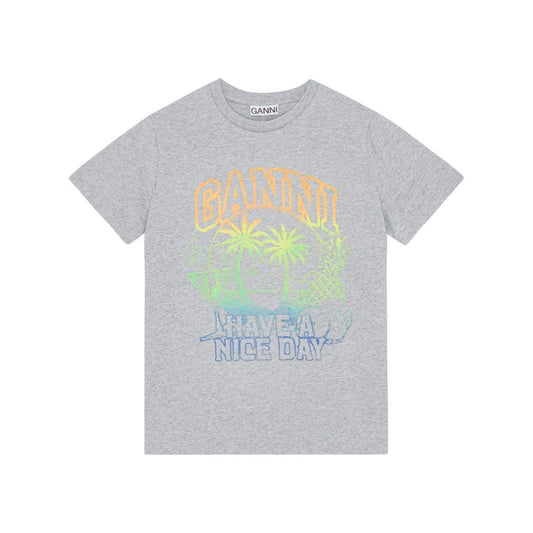 GANNI T-shirts and Polos Grey Topwear Ganni