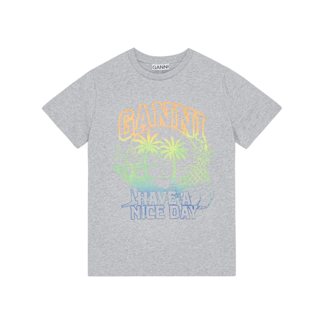 GANNI T-shirts and Polos Grey Topwear Ganni