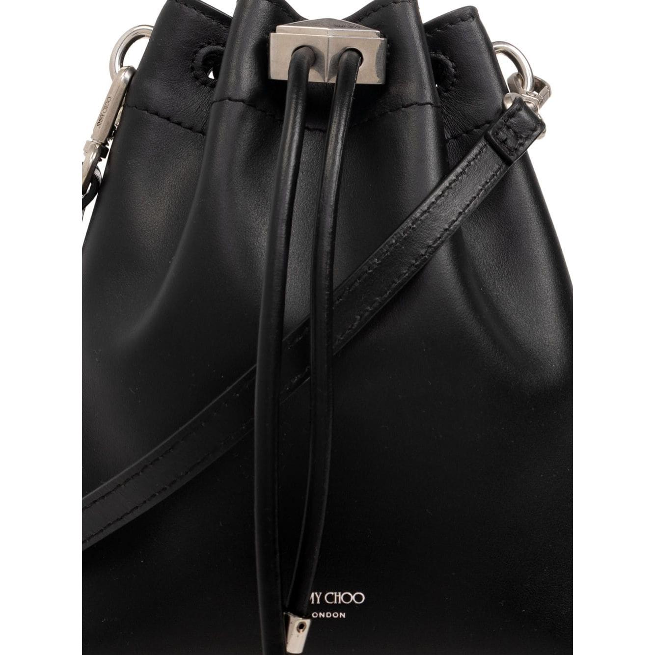 Jimmy Choo black calf leather smooth grain  Bucket Bag Clutches Jimmy Choo