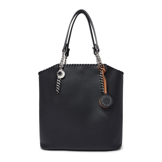 Stella McCartney black artificial leather grained texture Tote Bag Shopper Stella McCartney