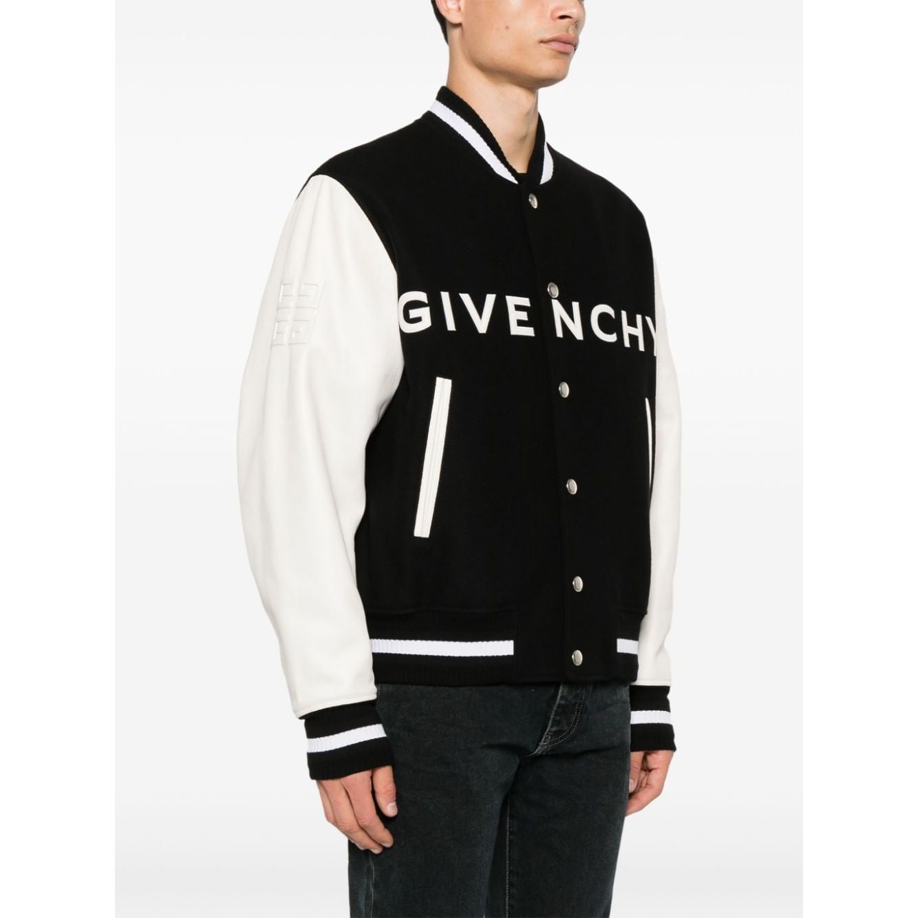 Givenchy varsity jacket logo print Black & White