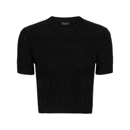 Balenciaga jacquard logo crop top Topwear Balenciaga