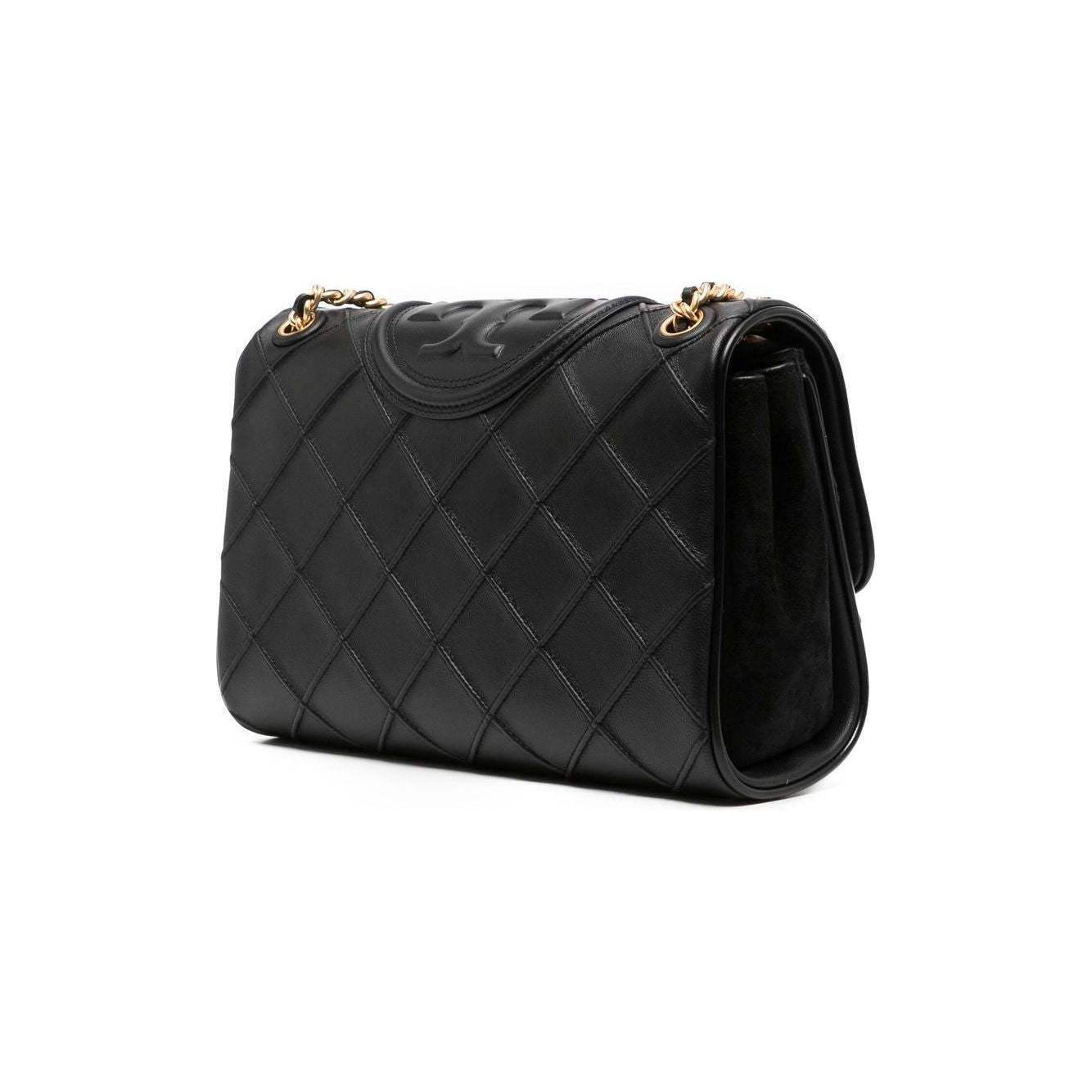 Tory Burch black leather diamond-quilted Bag Shoulder Tory Burch