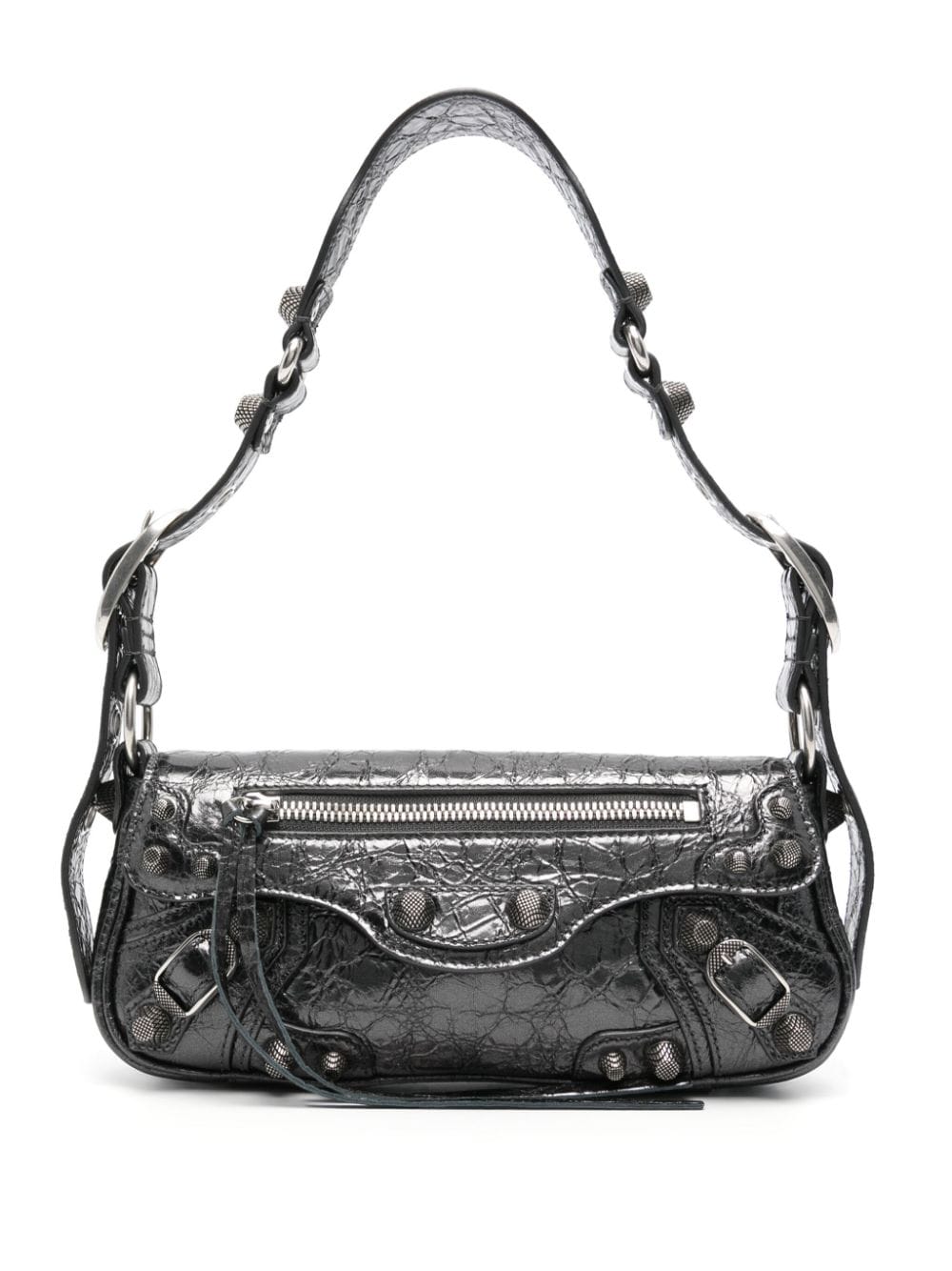 Balenciaga calf leather cracked effect metallic effect Bag Grey Shoulder Balenciaga