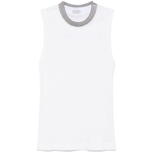 Brunello Cucinelli Top White Topwear Brunello Cucinelli