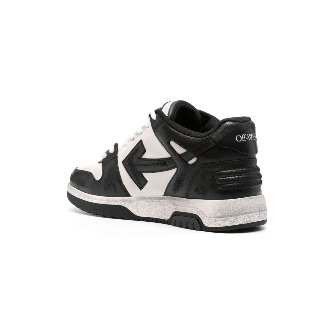 Off-White Men Leather Sneakers Black-White Sneakers Off White