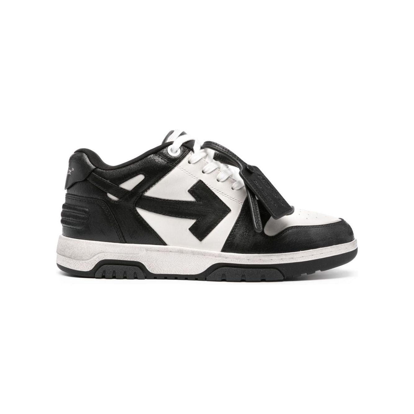 Off-White Men Leather Sneakers Black-White Sneakers Off White