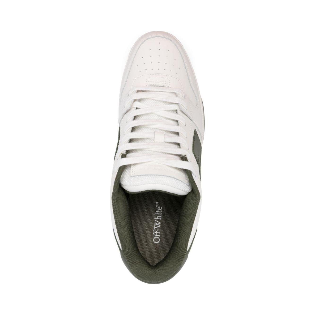 Off-White Leather MenSneakers Green-White Sneakers Off White