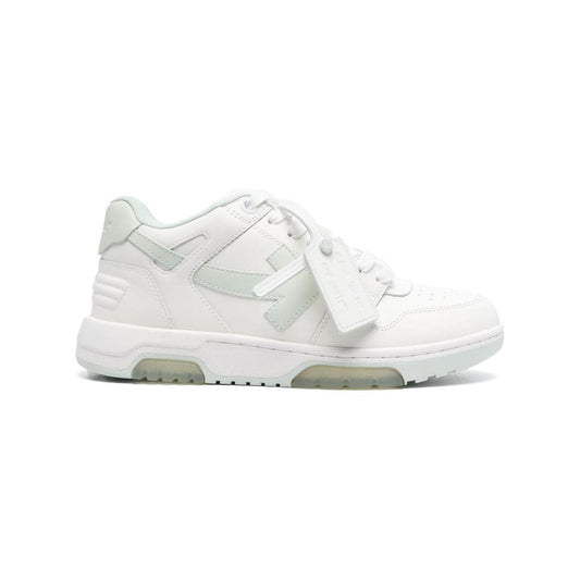 Off-White Men Leather Sneakers Green-White Sneakers Off White