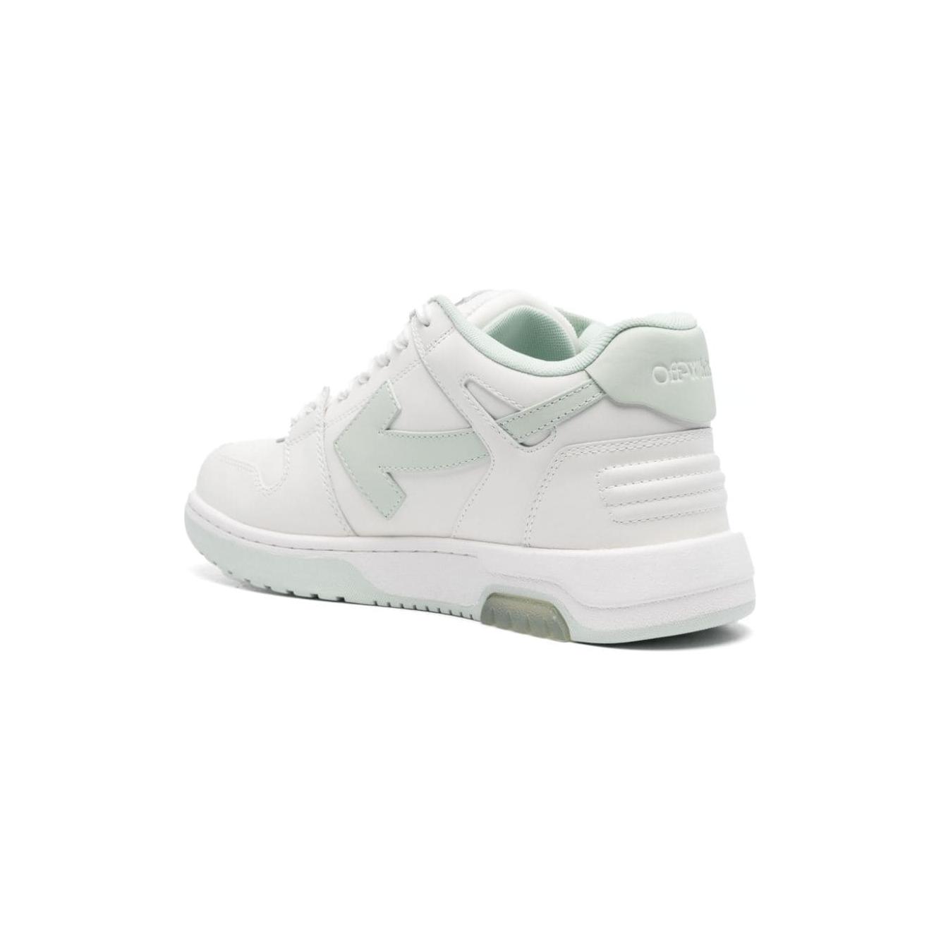 Off-White Men Leather Sneakers Green-White Sneakers Off White