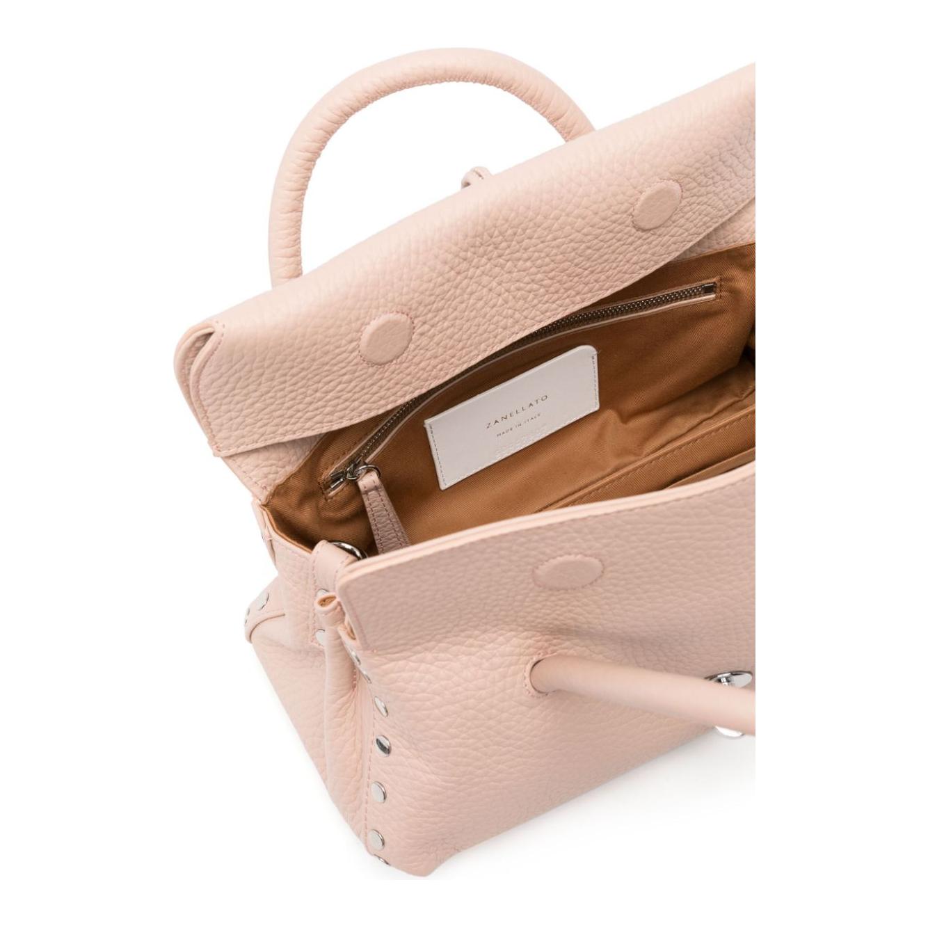 Zanellato Centauro Leather Pebbled Tote Bag Pink Handbag Zanellato