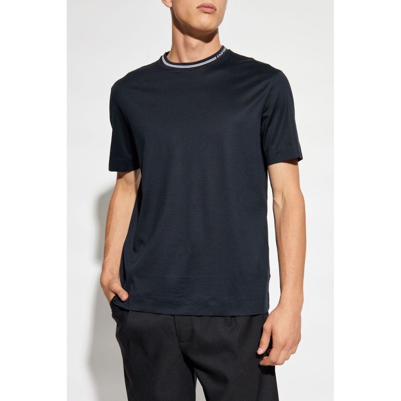 Emporio Armani T-shirts and Polos Blue Topwear Emporio Armani