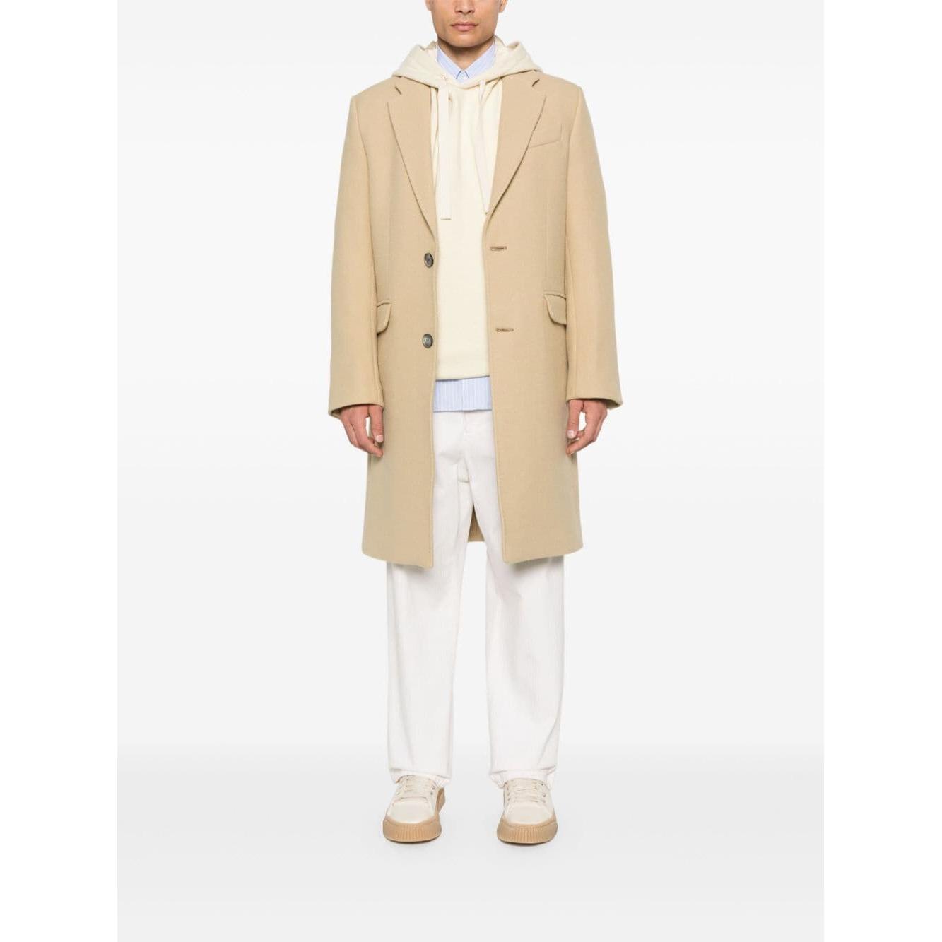 Ami Paris virgin wool men Coats Beige