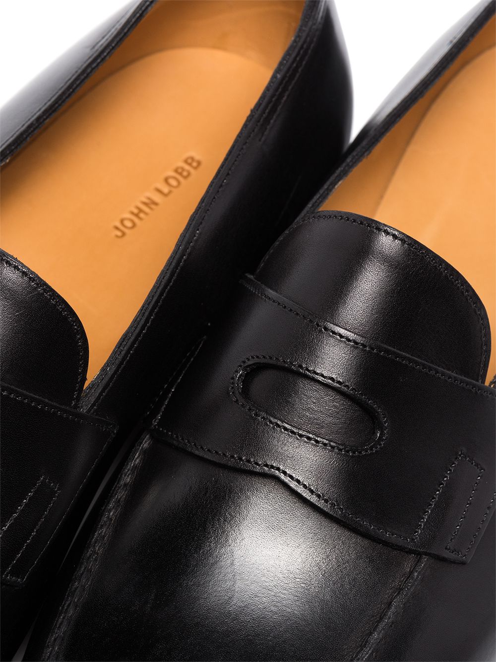 John Lobb black leather men loafers Moccasins John Lobb