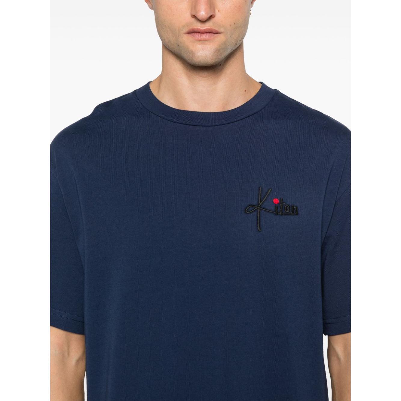 Kiton T-shirts and Polos Blue Topwear Kiton