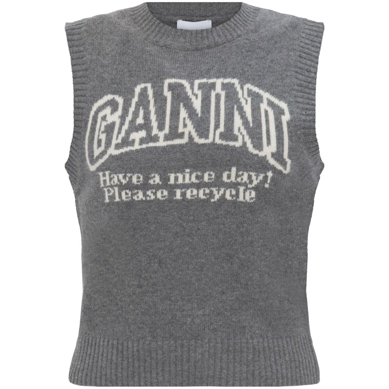 GANNI Sweaters Grey Topwear Ganni