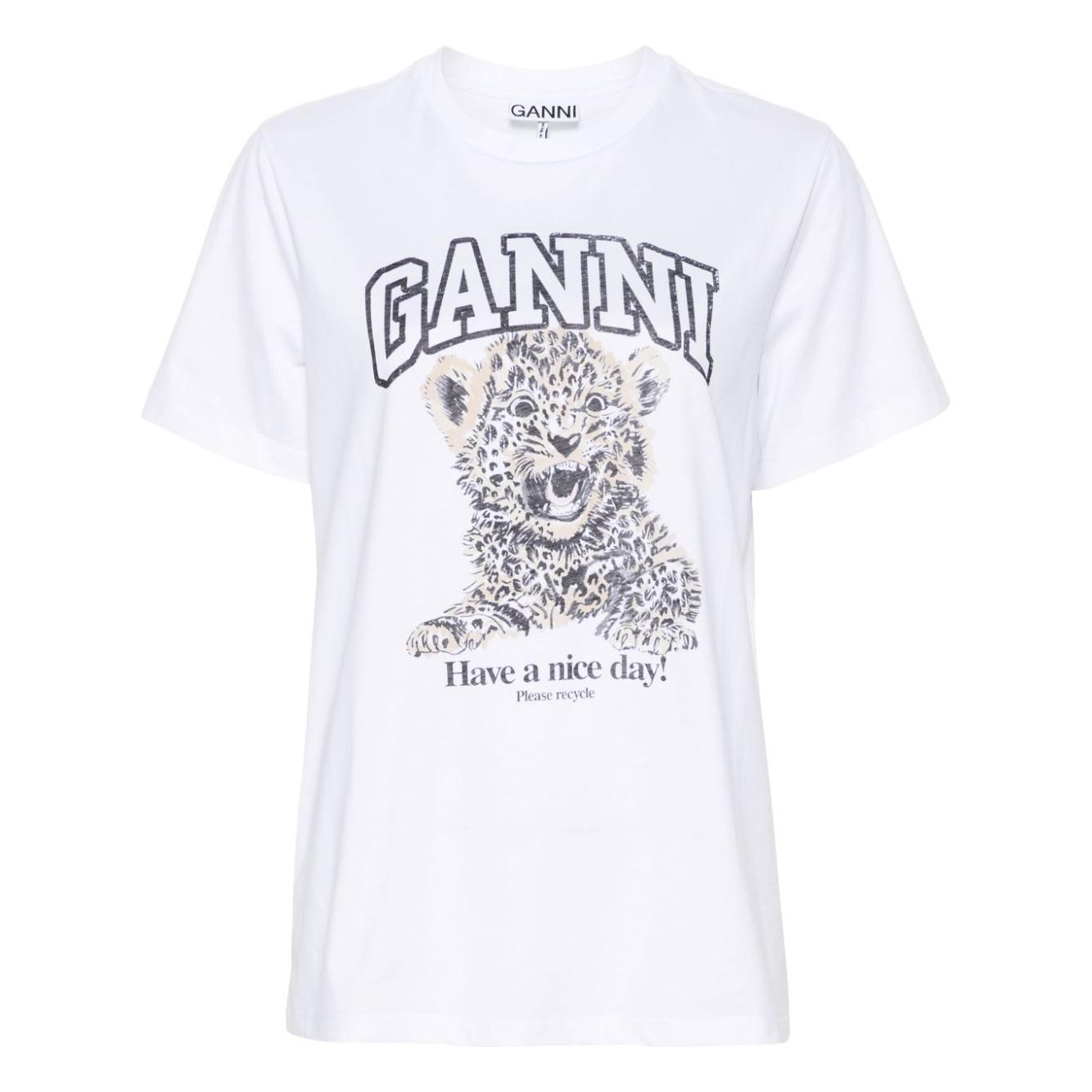 GANNI T-shirts and Polos White Topwear Ganni