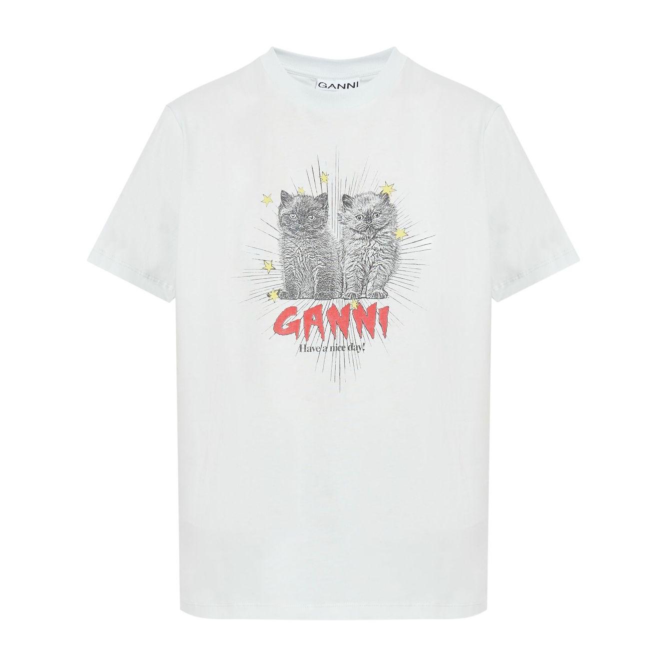 GANNI T-shirts and Polos Clear Blue Topwear Ganni