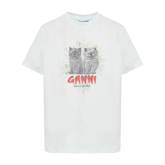 GANNI T-shirts and Polos Clear Blue Topwear Ganni