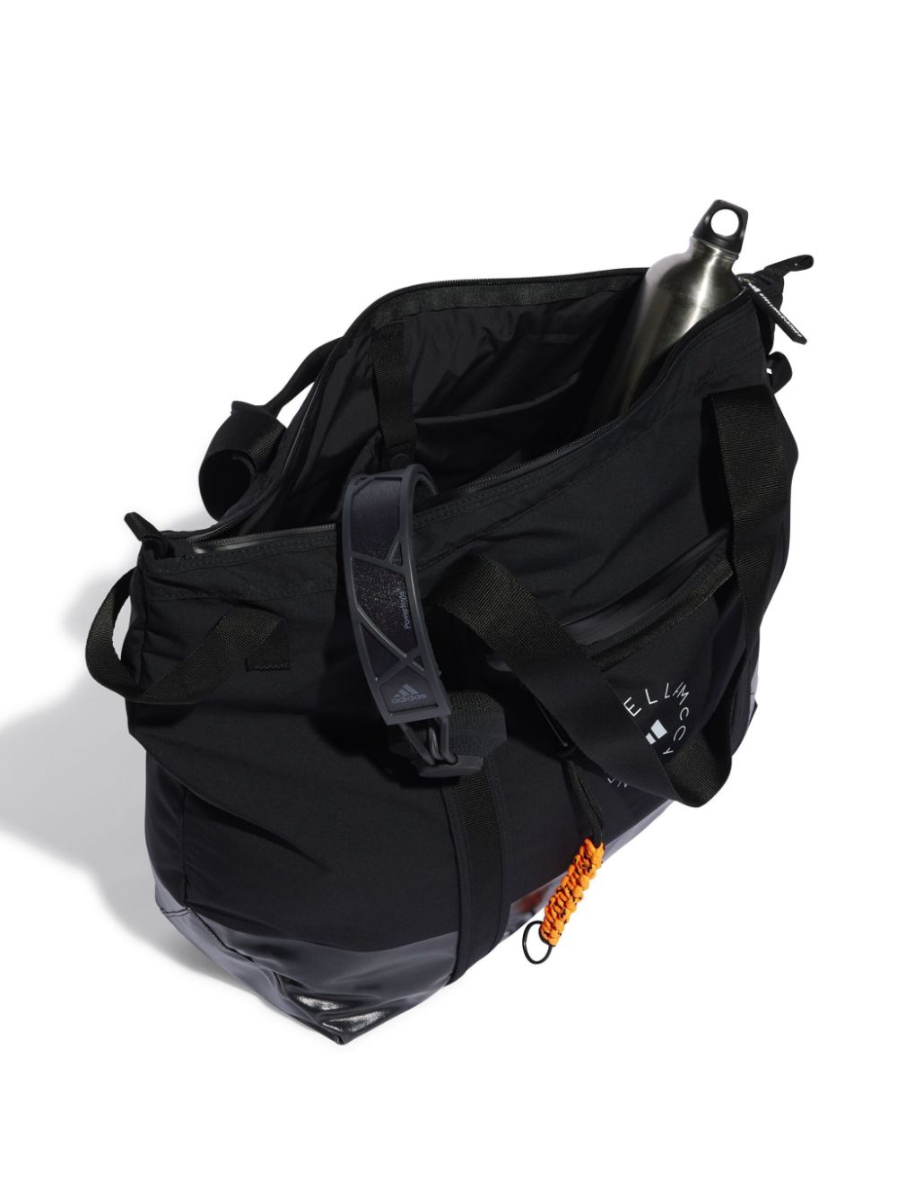 Front view with bag zipped and handles upright.