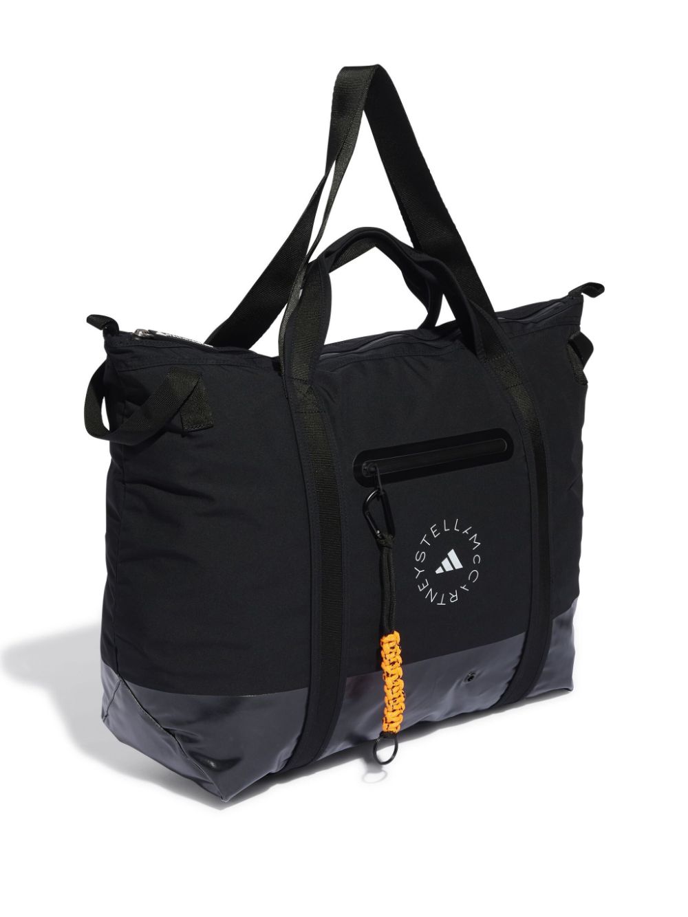 Front view with bag zipped and handles upright.