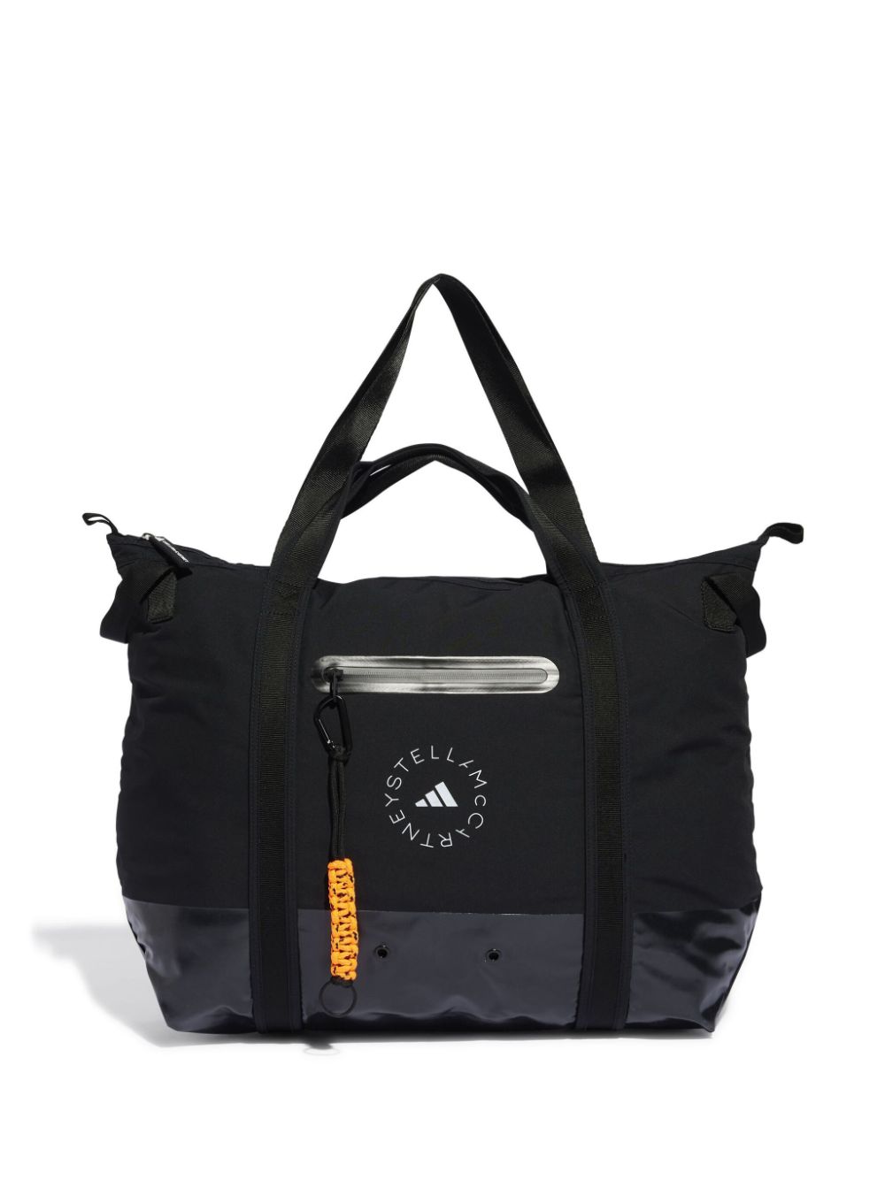 Front view with bag zipped and handles upright.