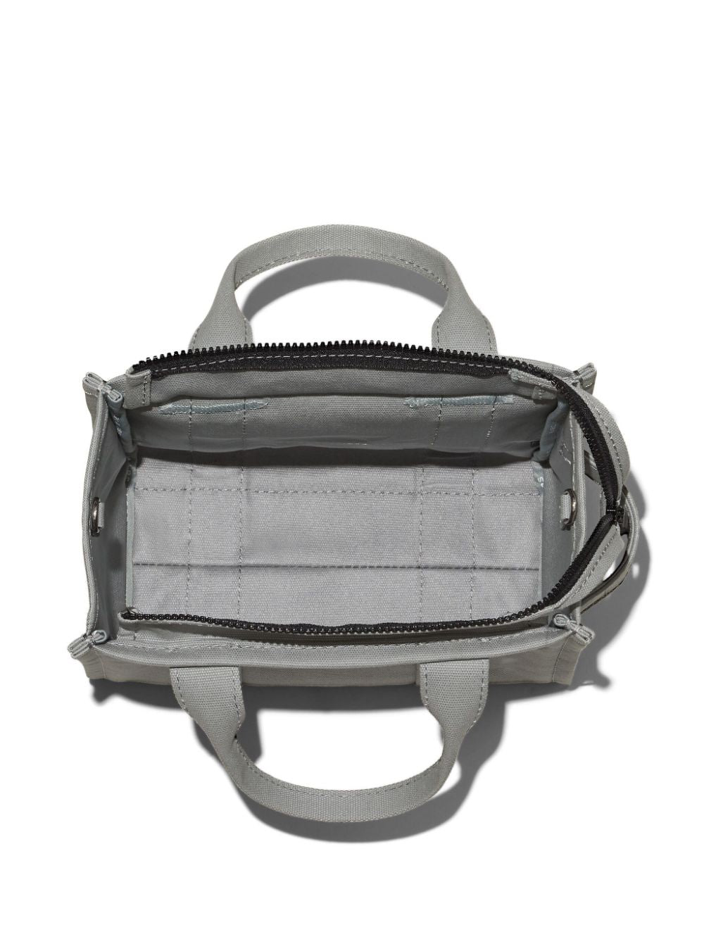 Front view with bag zipped and handles upright.