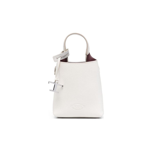 Tod's debossed-logo leather mini bag women in White Clutches Tod'S Antique White
