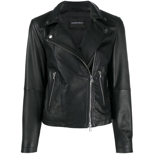 Emporio Armani Zip Up Biker Jacket Jackets Emporio Armani Dark Slate Gray