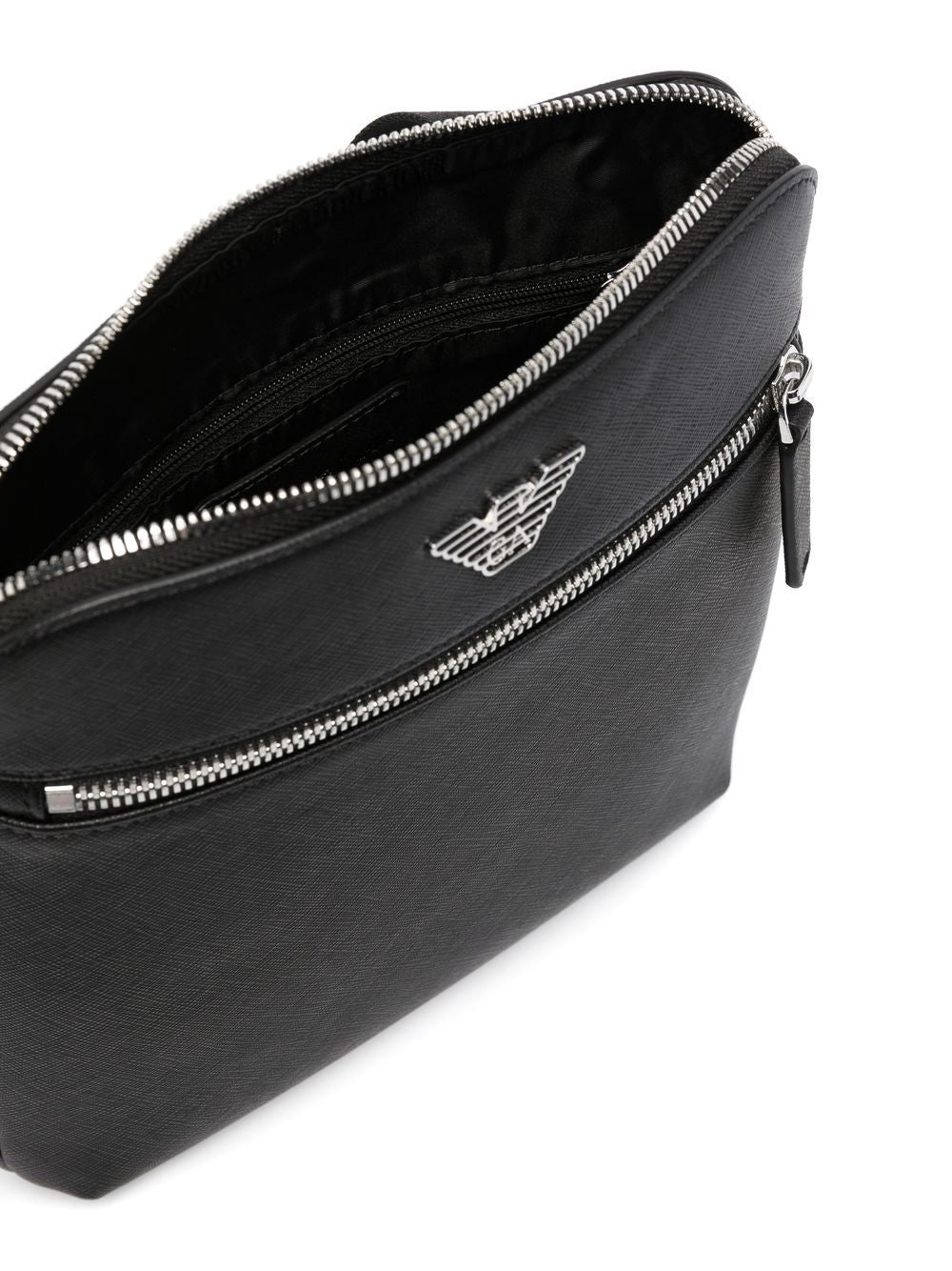 Emporio Armani ASV regenerated Saffiano leather flat shoulder bag with eagle plate Shoulder Emporio Armani