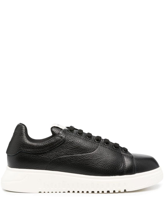 Emporio Armani tumbled leather sneakers