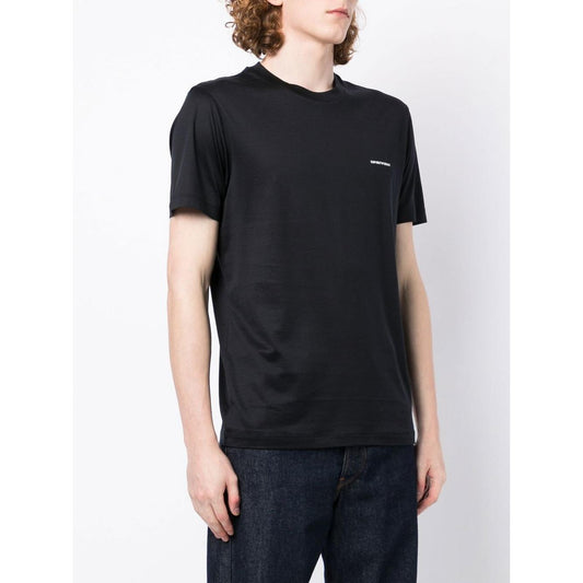 Emporio Armani logo-print Crew Neck T-shirt Topwear Emporio Armani Misty Rose