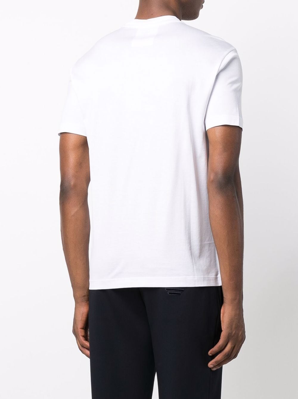 Emporio Armani White logo-patch short-sleeve T-shirt