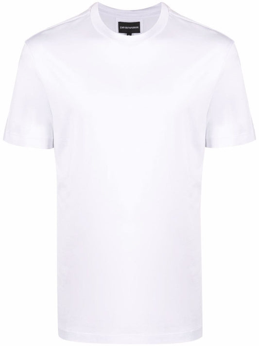 Emporio Armani White logo-patch short-sleeve T-shirt