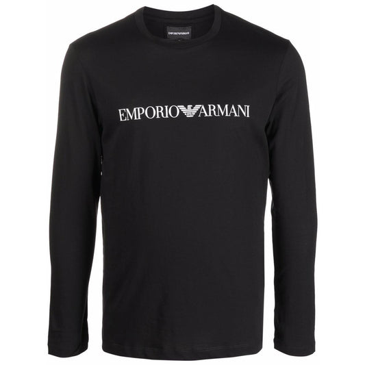 Emporio Armani logo print long sleeve T-shirt Topwear Emporio Armani Black