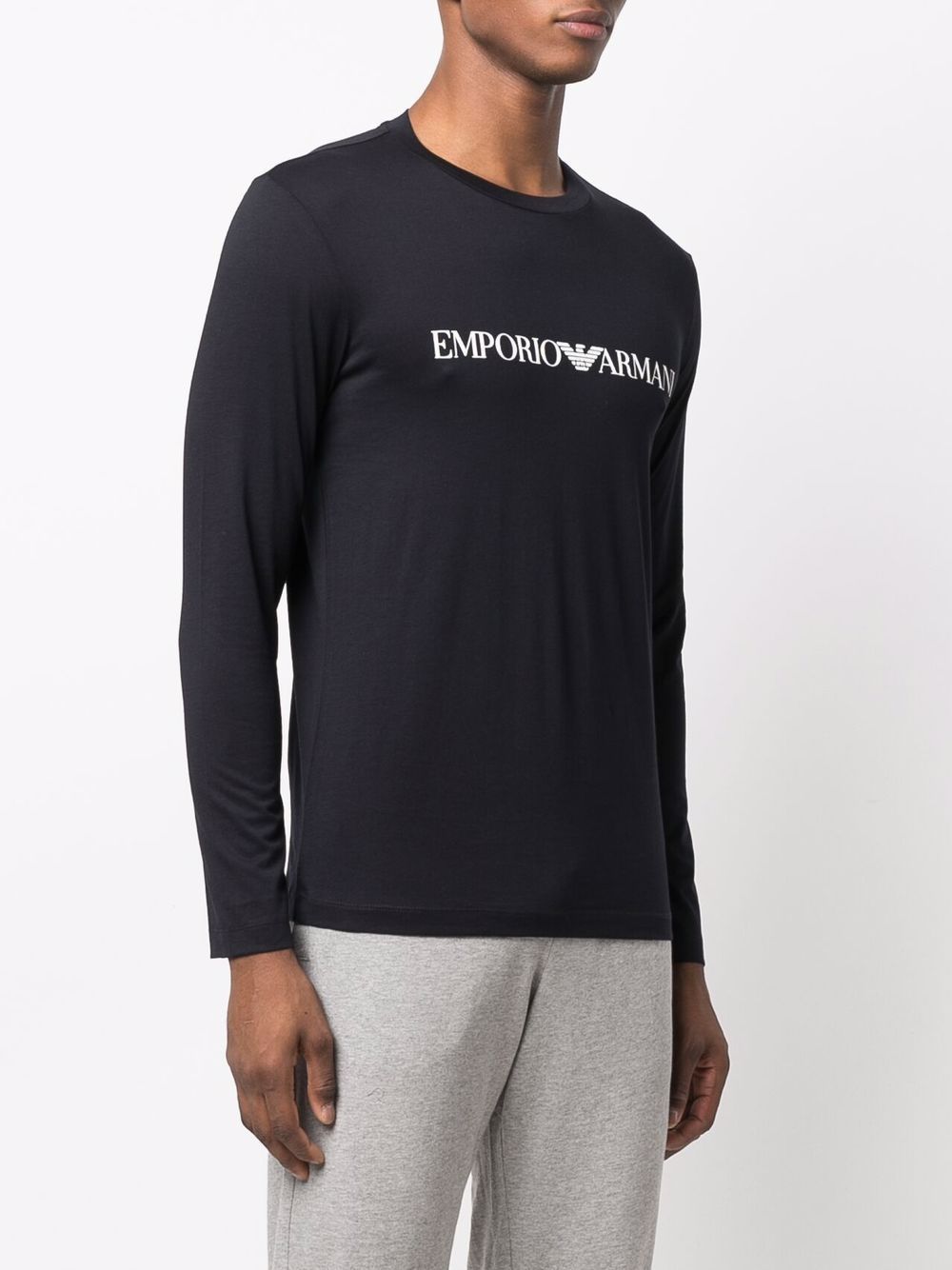 Emporio Armani logo print long sleeve T-shirt