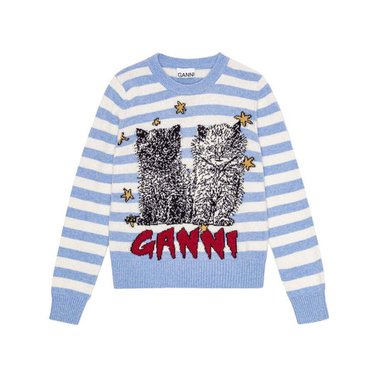 GANNI Sweaters Clear Blue Topwear Ganni