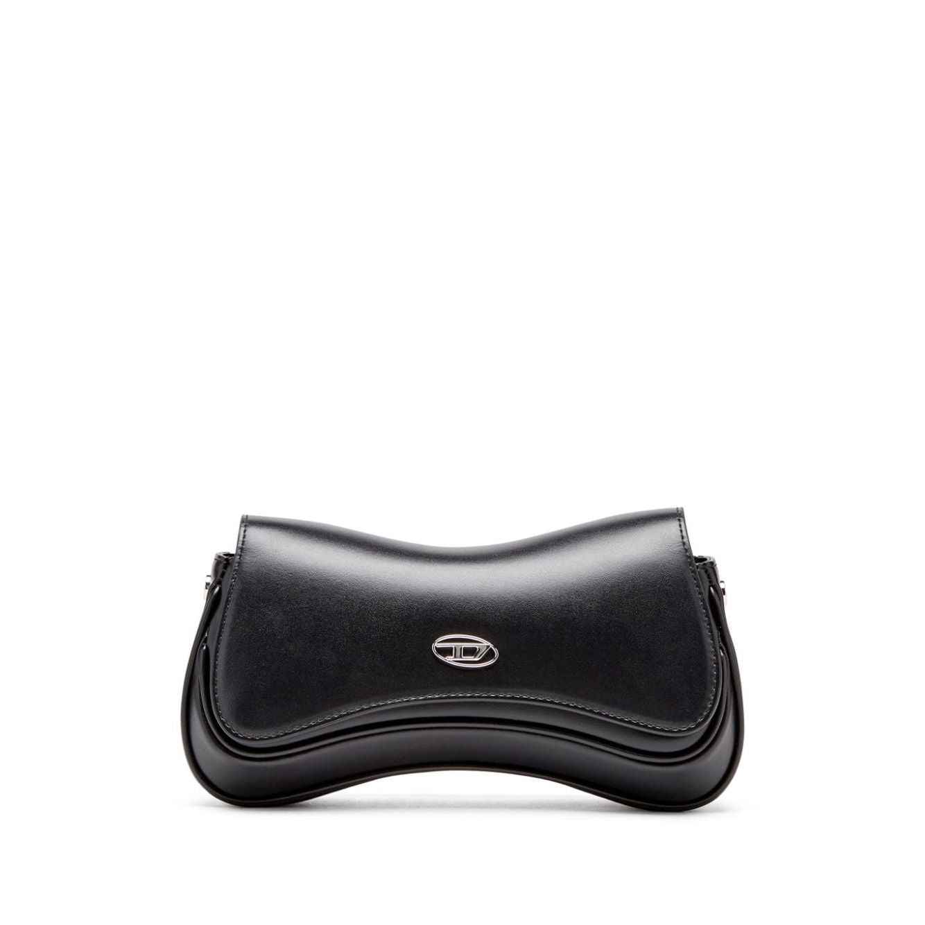 Diesel Play-Semi gloss leather shoulder bag Clutches Diesel Dark Slate Gray