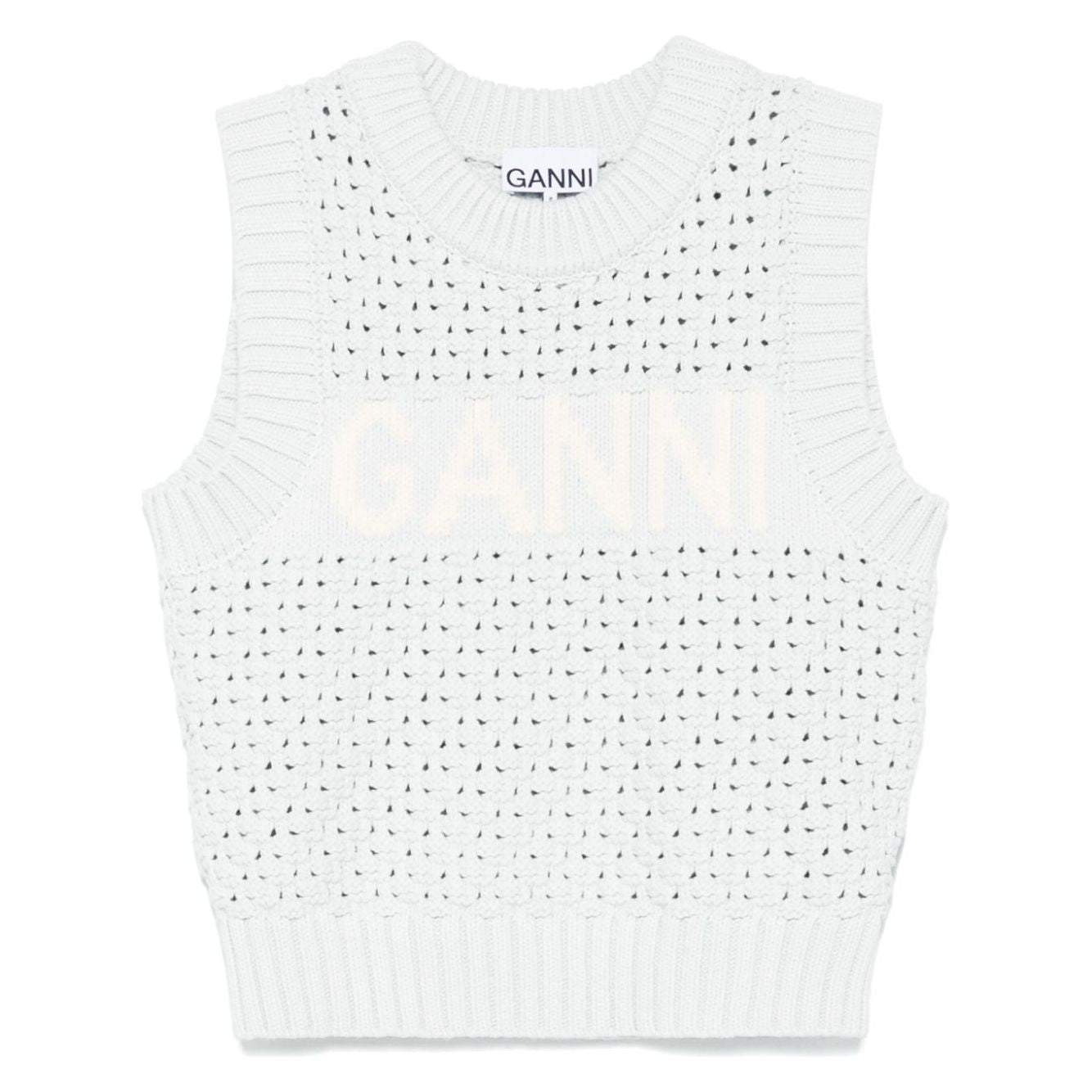 GANNI Sweaters Clear Blue Topwear Ganni