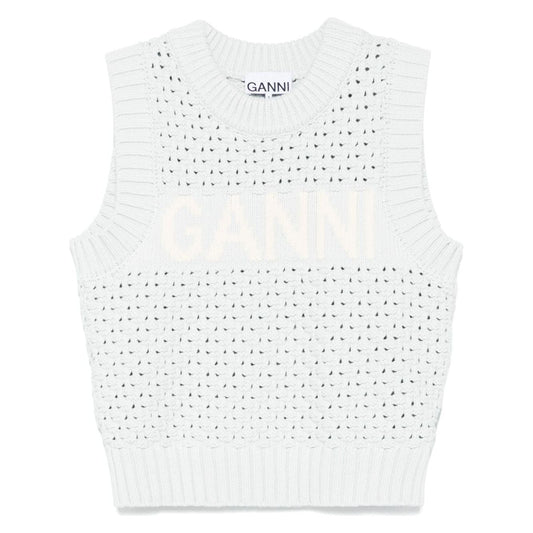 GANNI Sweaters Clear Blue Topwear Ganni