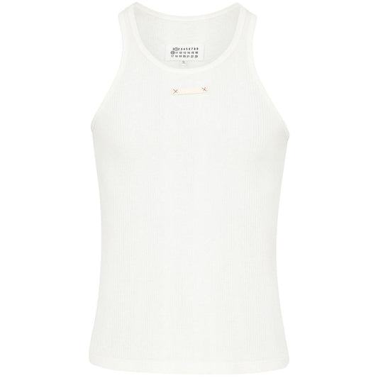 Maison Margiela Fancy ribbed tank top Topwear Maison Margiela White Smoke