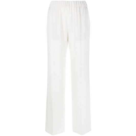 Alberto Biani White Cady Elasticated Trousers Trousers Alberto Biani White Smoke